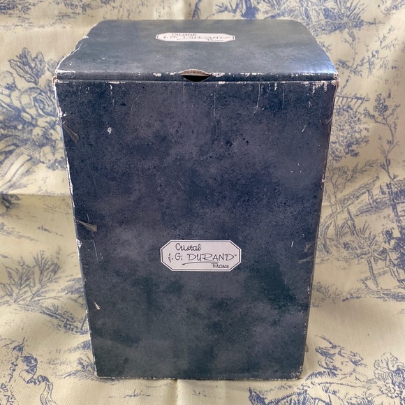 Vintage Set of 4 Cristal J.G. Durand Cobalt Blue Swirl Wine Glasses JG Crystal - Picture 5 of 6